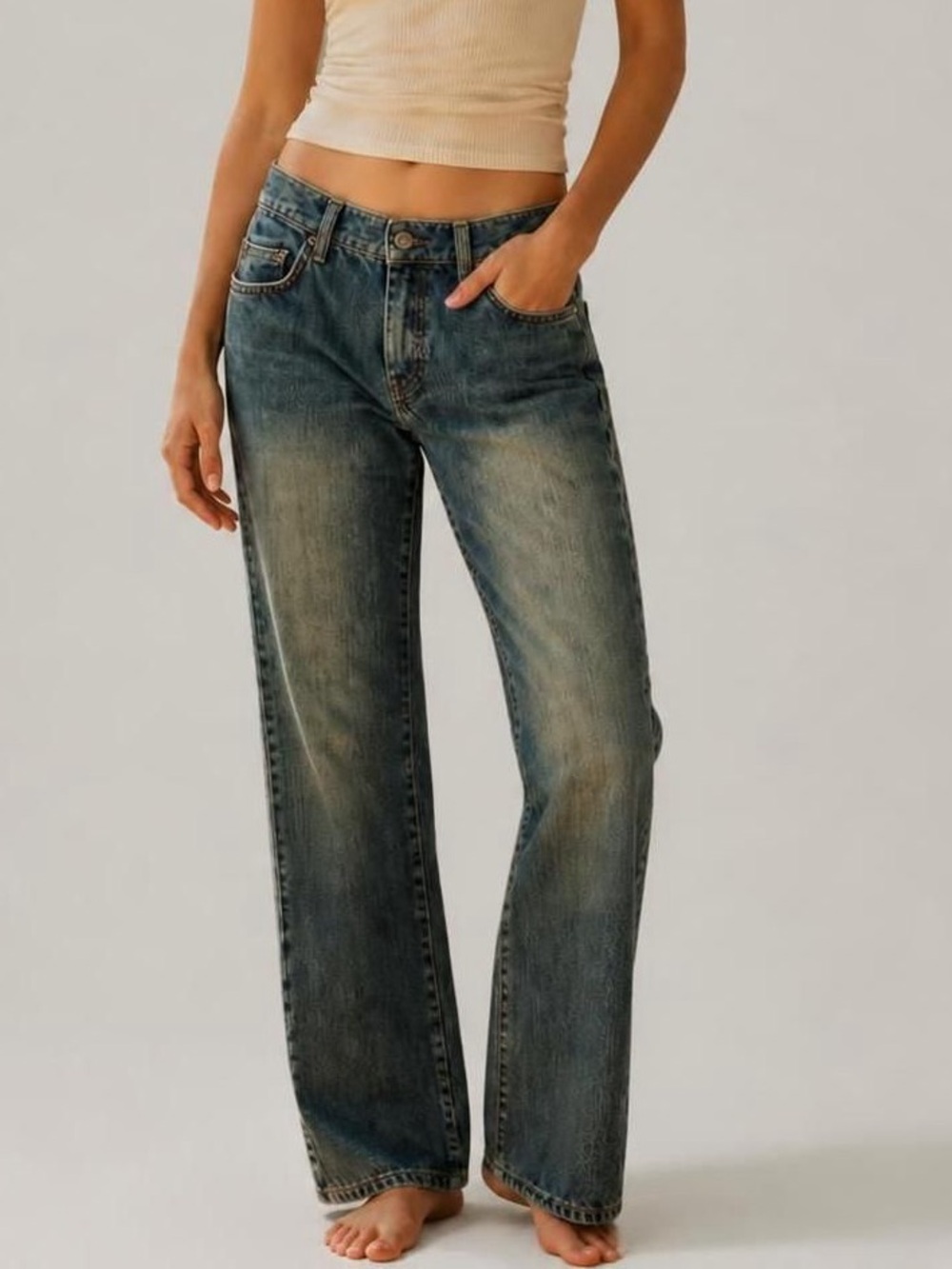 Vintage Low Rise Jeans Banana Republic 100% Denim Size 2 Straight Leg Like New